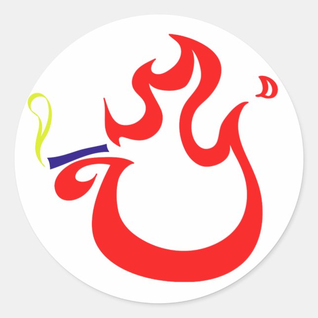 Adesivo Redondo Fogo de fumo (Frente)
