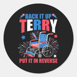 Adesivo Redondo Fogo De Julho De Volta Terry Colocou Em Revers