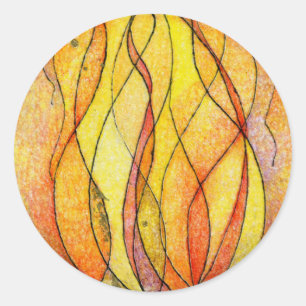 Adesivo Redondo Fogo de quatro elementos