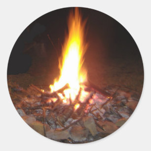Adesivo Redondo Fogo do acampamento de Holliday