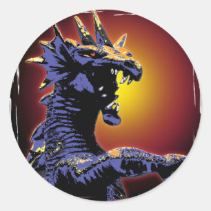 Adesivo Redondo Fogo Dragão