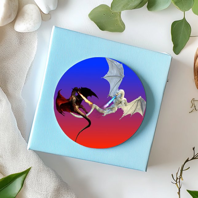 Adesivo Redondo Fogo e Dragões de Gelo (Criador carregado)