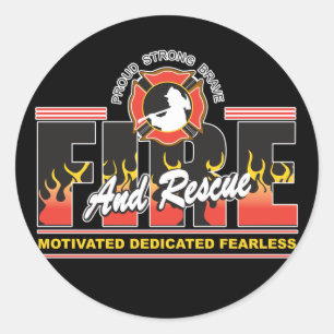 Adesivo Redondo Fogo e salvamento