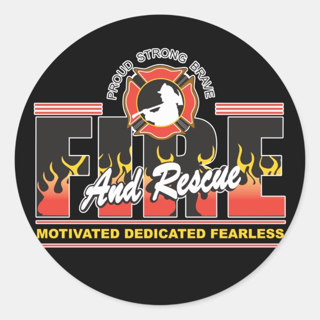 Adesivo Redondo Fogo e salvamento (Frente)