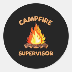 Adesivo Redondo Fogo Fogo do Supervisor de Campanha Exterior