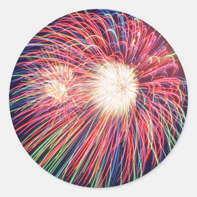 Adesivo Redondo Fogos de artifício (Frente)