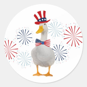 Adesivo Redondo Fogos de artifício de patos patrióticos