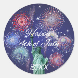 Adesivo Redondo Fogos do Dia da Independência