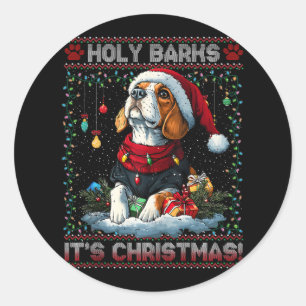 Adesivo Redondo Fogueira de Natal Borrão Luz Decorações de Cachorr