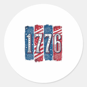 Adesivo Redondo Fogueira Patriótica de 1776 Projeto Vetorial Vinta
