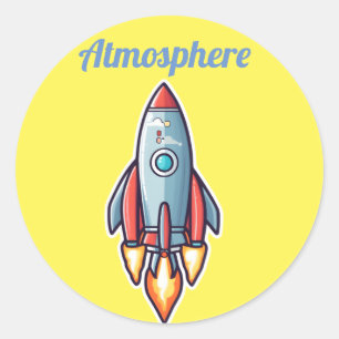 Adesivo Redondo Foguetes vão para a atmosfera