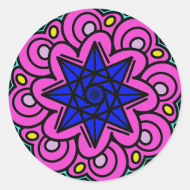 Adesivo Redondo Foi Feito De Estrelas