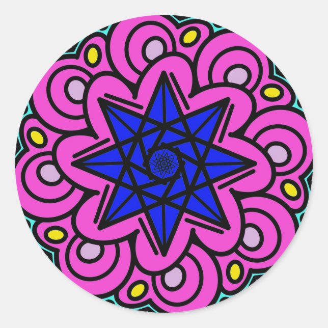 Adesivo Redondo Foi Feito De Estrelas (Frente)