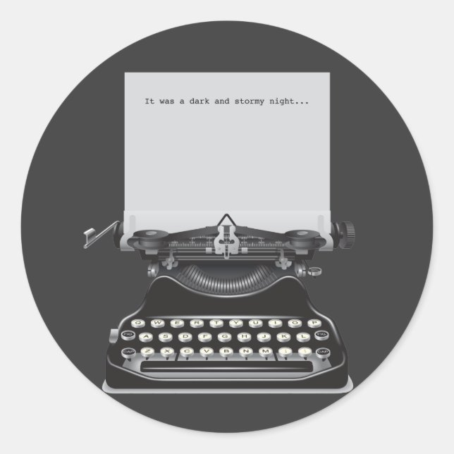Adesivo Redondo Foi uma noite escura e tempestuosa (Frente)