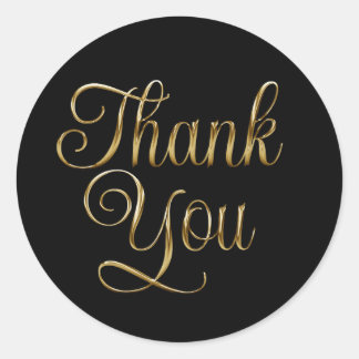 Adesivo Redondo Foil de Metal Brilhante Dourado Falso Obrigado Pre