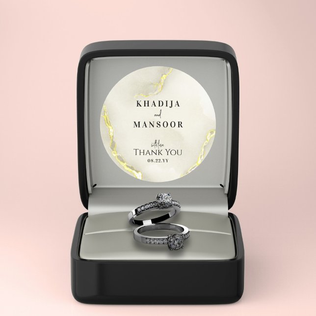 Adesivo Redondo Foil De Ouro Textura De Mármore... Obrigado. (Criador carregado)