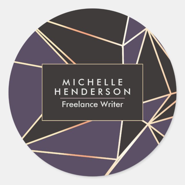 Adesivo Redondo Foil Geométrico Abstrato (Frente)