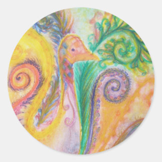 Adesivo Redondo Folha adesiva com Design de pássaro giratório colo