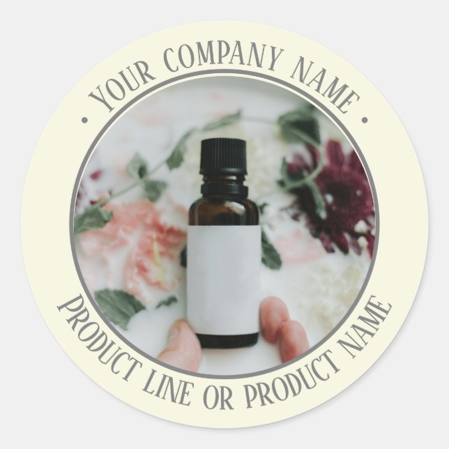 Adesivo Redondo Folha adesiva de promoção do produto (Frente)