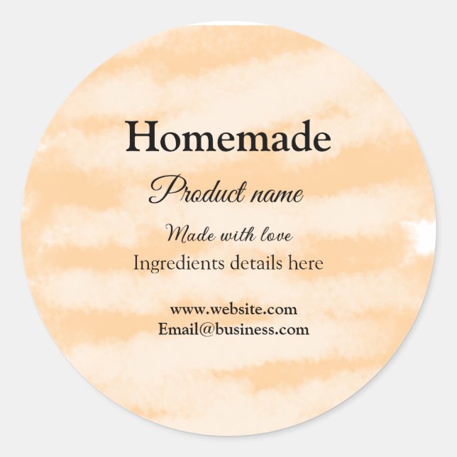 Adesivo Redondo Folha caseira feita com amor adicionar texto site (Frente)