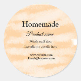 Adesivo Redondo Folha caseira feita com amor adicionar texto site