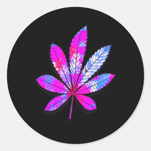 Adesivo Redondo Folha de abstrato (Frente)