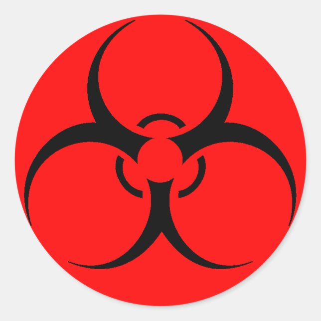 Adesivo Redondo Folha de autocolantes de perigo biológico (Frente)