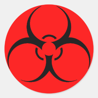 Adesivo Redondo Folha de autocolantes de perigo biológico