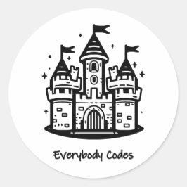 Adesivo Redondo Folha de Autocolantes do Reino da Algorithmia