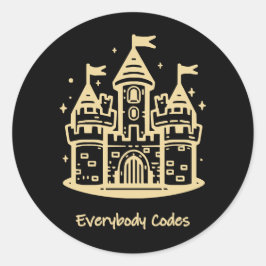 Adesivo Redondo Folha de Autocolantes do Reino da Algorithmia