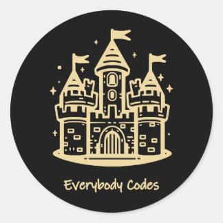 Adesivo Redondo Folha de Autocolantes do Reino da Algorithmia