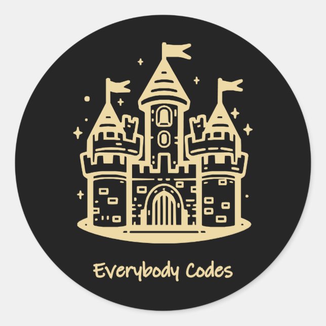 Adesivo Redondo Folha de Autocolantes do Reino da Algorithmia (Frente)