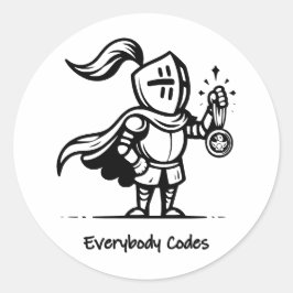 Adesivo Redondo Folha de Autocolantes do Reino da Algorithmia