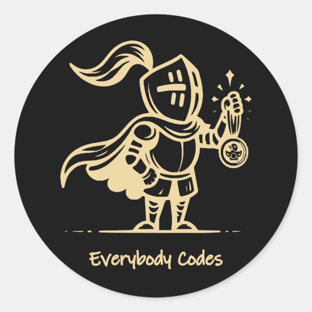 Adesivo Redondo Folha de Autocolantes do Reino da Algorithmia (Frente)