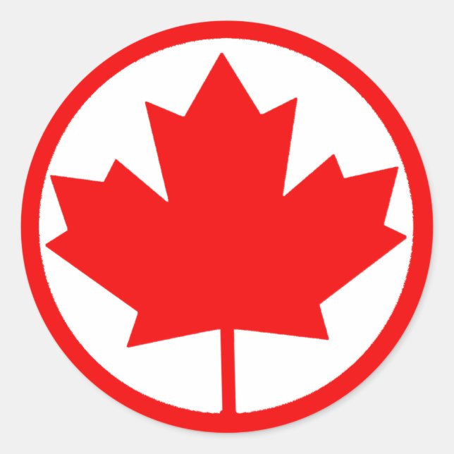 Adesivo Redondo Folha de Bordo Canadá      (Frente)