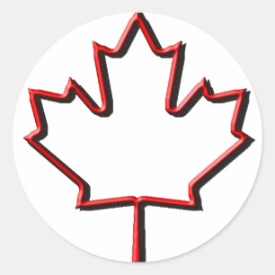 Adesivo Redondo Folha de bordo canadense gravada