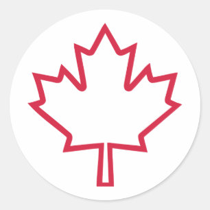 Adesivo Redondo Folha de bordo de Canadá
