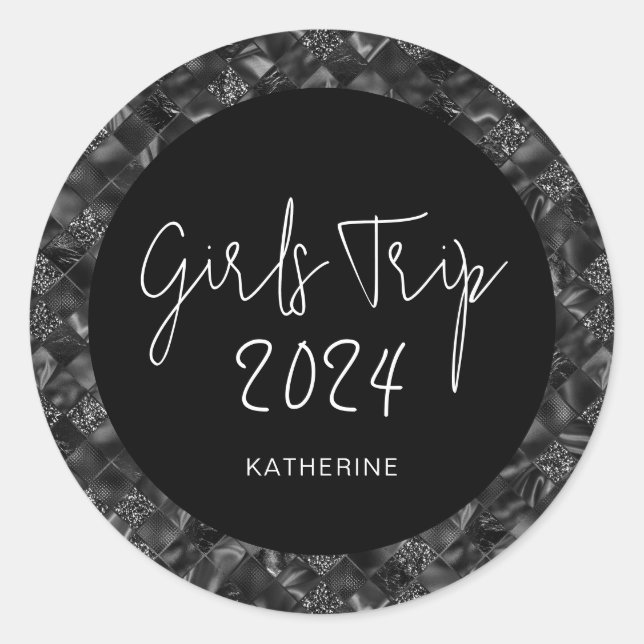 Adesivo Redondo Folha de folhosas personalizadas para raparigas el (Frente)