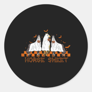 Adesivo Redondo Folha de Halloween Cavalo Fantástico Boo