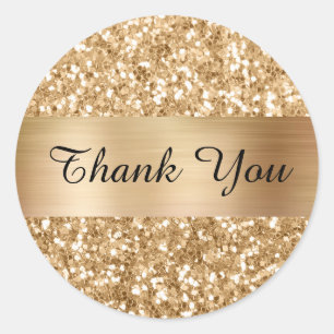 Adesivo Redondo Folha de Imagem da Faixa Brilhante Dourada Quadrad