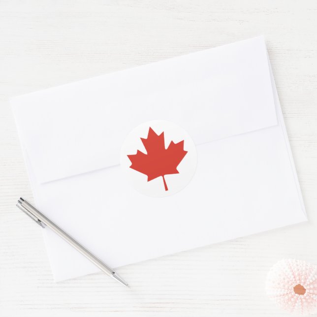 ADESIVO REDONDO FOLHA DE MAPLE DO CANADÁ (Envelope)