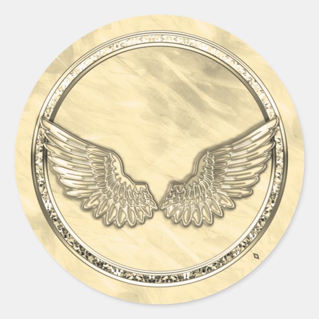 Adesivo Redondo Folha de Modelo de Vazio Dourada Texturizada (Frente)