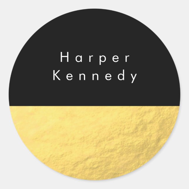 Adesivo Redondo Folha de Ouro Moderna e Redonda (Frente)