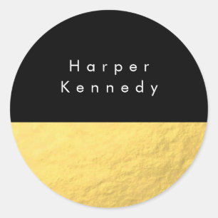 Adesivo Redondo Folha de Ouro Moderna e Redonda