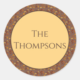 Adesivo Redondo Folha de outono Elegante