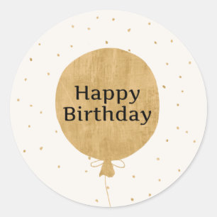 Adesivo Redondo Folha de palitos redondos de aniversário feliz