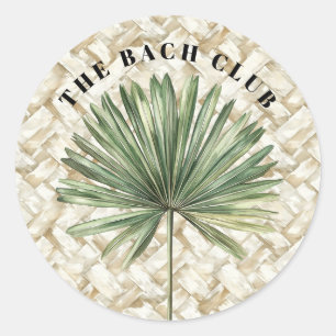 Adesivo Redondo Folha de Palma Tropical Bach Club