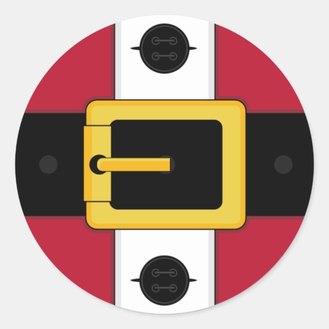 Adesivo Redondo Folha de papais noeis para palitos de Natal (Frente)