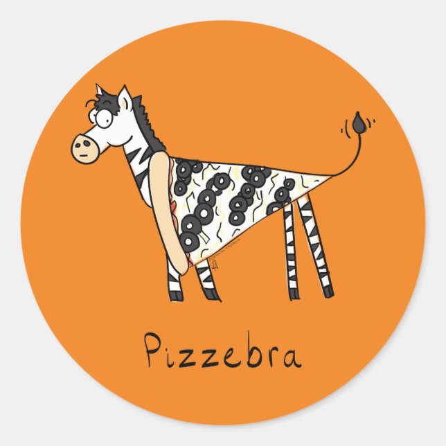 Adesivo Redondo Folha de pizza doce Cartografia Zebra Infantil (Frente)