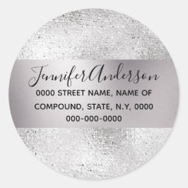 Adesivo Redondo Folha de prata brilha